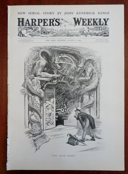 Uncle Sam China Open Door Cartoon Harper's newspaper 1899 complete issue