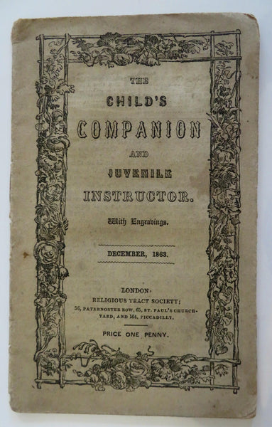 Child's Companion & Juvenile Instructor Dec. 1863 illustrated children's book