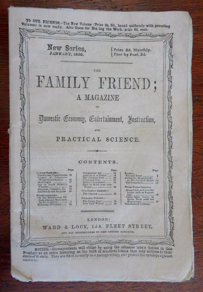Family Friends Domestic Magazine Sewing Patterns Puzzles 1856 illustrated stamps