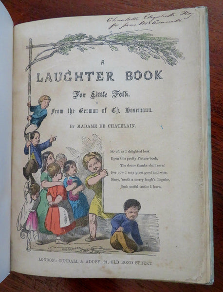 Children's Laughter Tales Humorous Stories 1850's illustrated hand color book