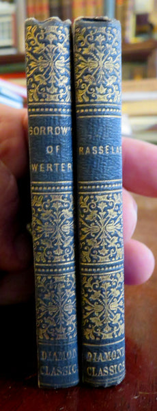 Rasselas Samuel Johnson Sorrows of Werter c. 1840 miniature scarce 2 vol. set