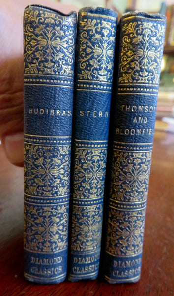 Thomson Bloomfield Sterne Butler Poems c. 1851 miniature scarce 3 vol. set