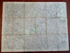 Gävle Sweden Gävleborg County Torsaker 1900 rare large detailed linen backed map