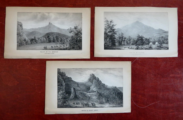 Mt. Graham Mimbres Valley Night Creek Emory Expedition 1848 Lot x 3 prints