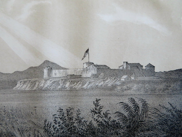 Fort Laramie Wyoming Landscape & Architectural View 1853 lithographed print