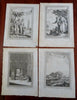 Tibet Ethnic Views Costume Prints Potala Palace 1749 Lot x 4 engraved prints