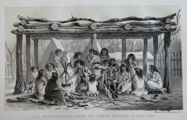 Fort Utah Great Salt Lake Valley American Indians 1853 Stansbury print lot x 4