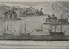 Map Bell'Isle 1761 Angria Commodore James battle Harbor View War in India