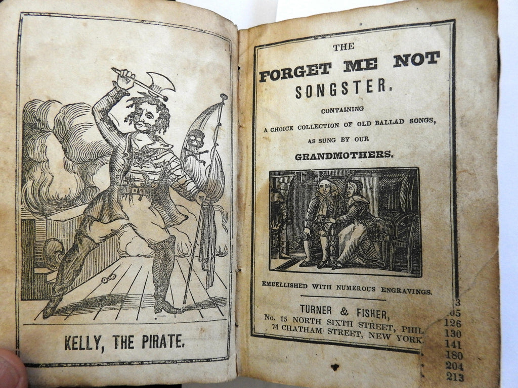Forget Me Not Songster 1840's nautical songs sea ballads rare illustrated book