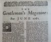 British Navy Astronomy Venus Orbit Kidney Stone June 1761 London mag. full issue