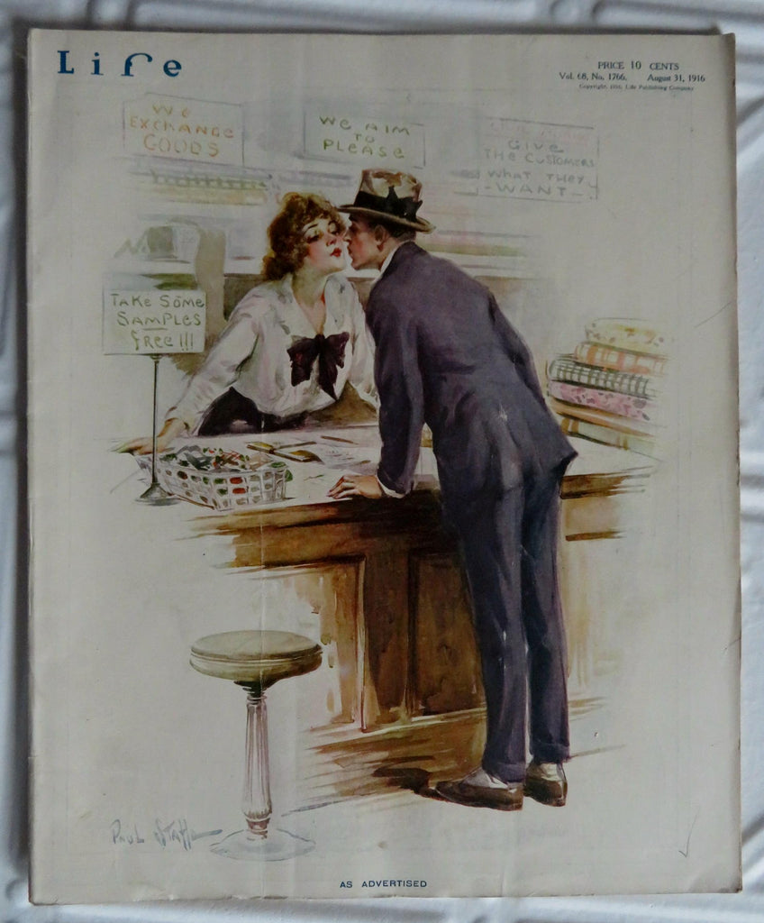 Kissing Counter cartoons 1916 Life Magazine complete issue wonderful period ads