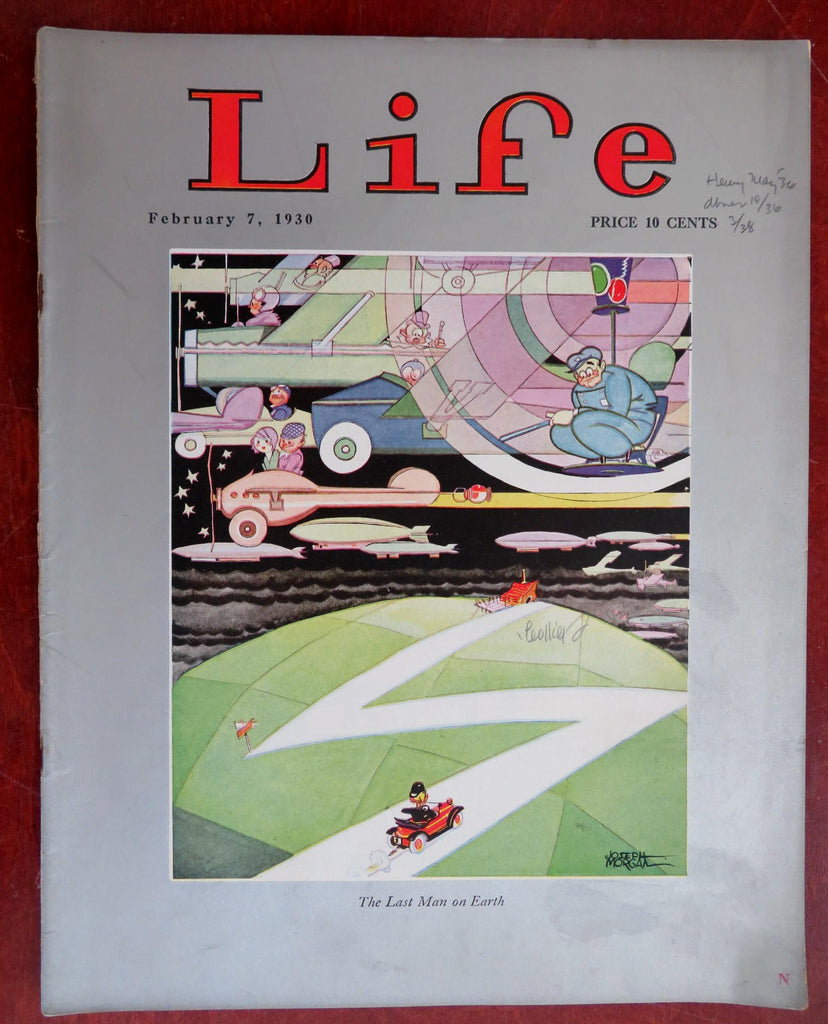 Last Man on Earth Air Travel Cover February 7 1930 Life Magazine Dr. Seuss art