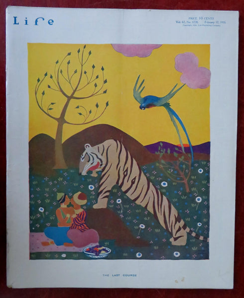 Tiger at Picnic Couple in Danger 1916 Life Magazine complete issue many cartoons