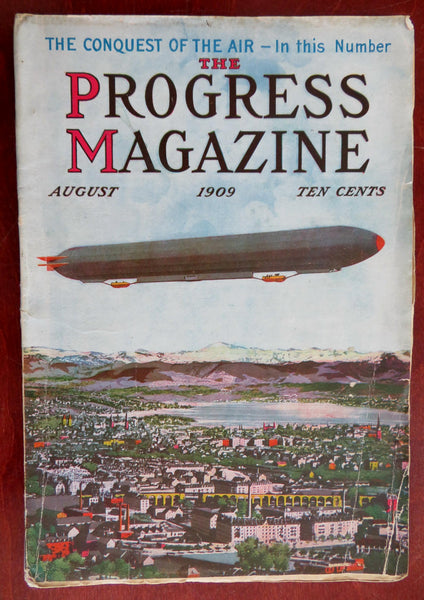 Zeppelin cover Conquest of Air Oregon W. Virginia 1909 Progress illustrated mag.