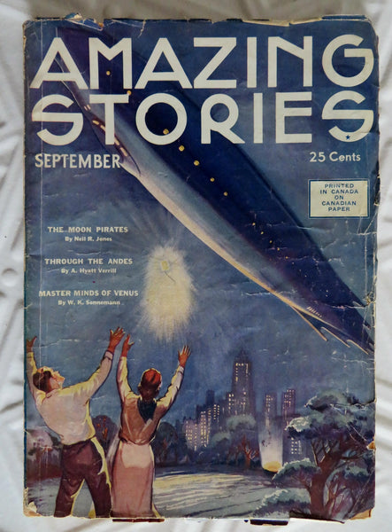 Amazing Stories 1934 Dirigible cover Fantasy Science Fiction pulp Canadian ed.