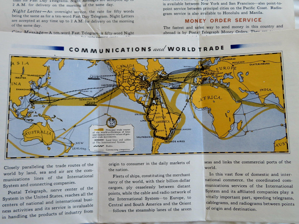 International Telephone & Telegraph Ad Brochure 1933 Chicago World's Fair map