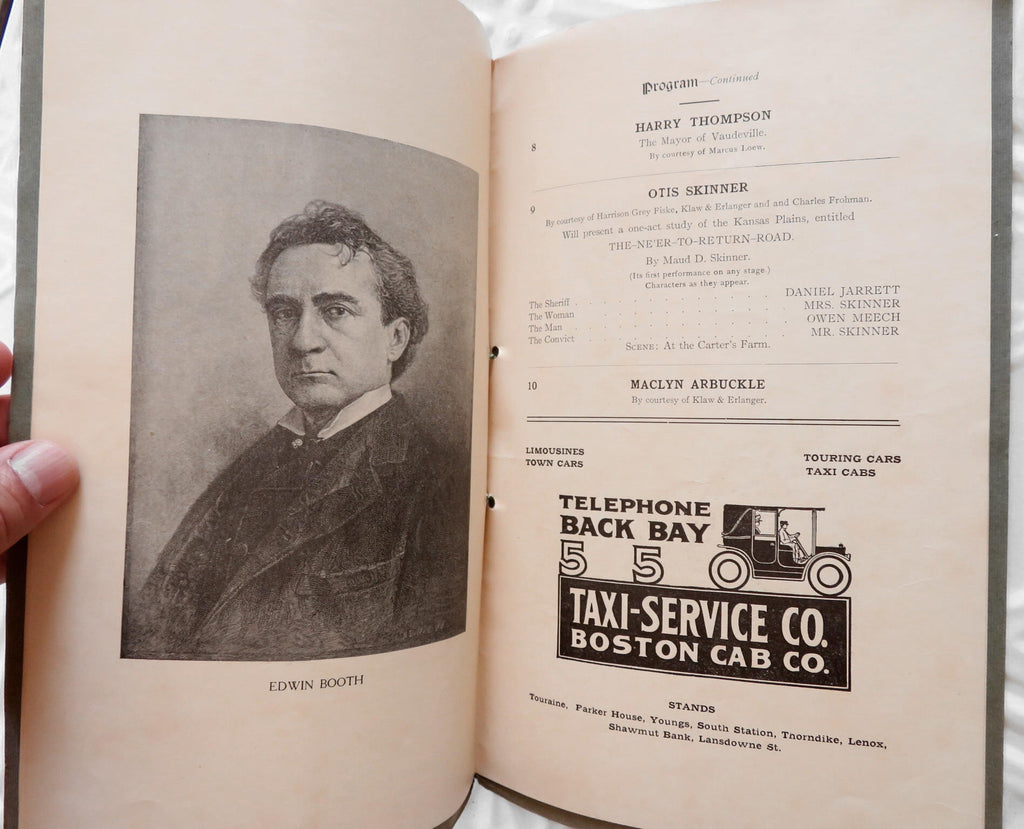 Boston Theatre Actor's Fund Benefit 1913 rare souvenir Program Vintage Ads