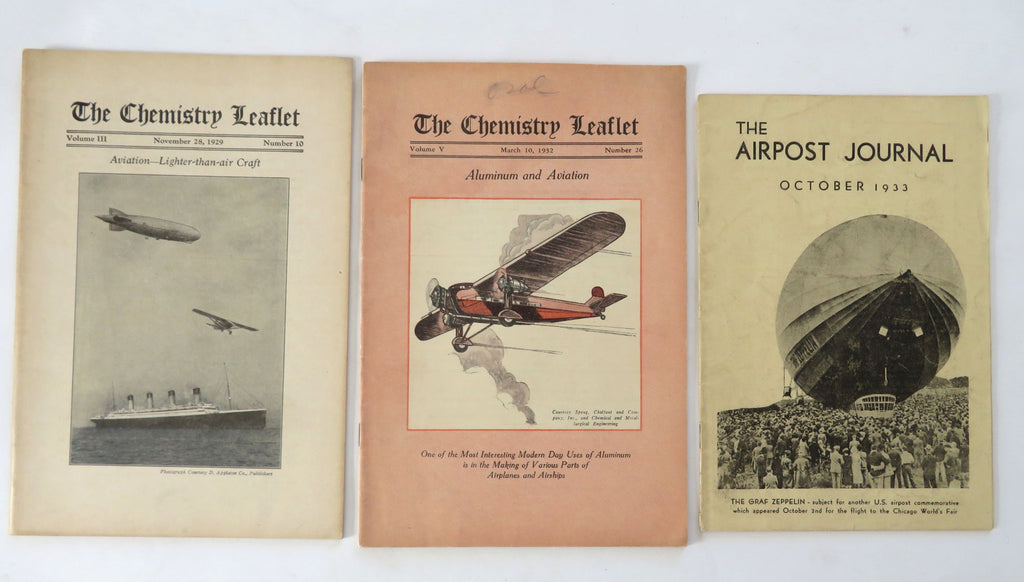 Aviation Magazines Zeppelins Airplanes Dirigibles 1923 Lot x 3 Science issues