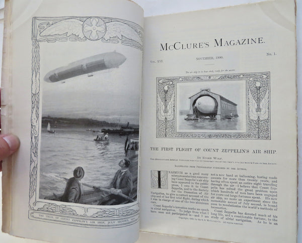 Zeppelin First Flight 1900 rare McClure's mag w/ Siege of Peking China w/ maps