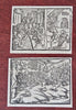 Battle Combat Warfare Mountain Bandits Musicians 1598 Munster lot x 7 engravings