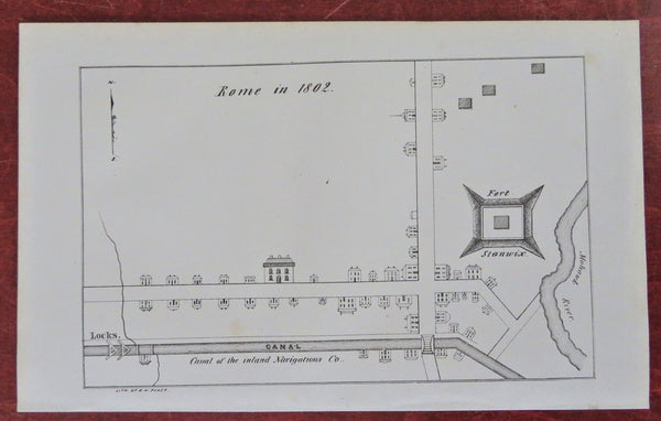 Rome New York in 1802 Mohawk River Canal Fort Stanwick 1850 Pease city plan