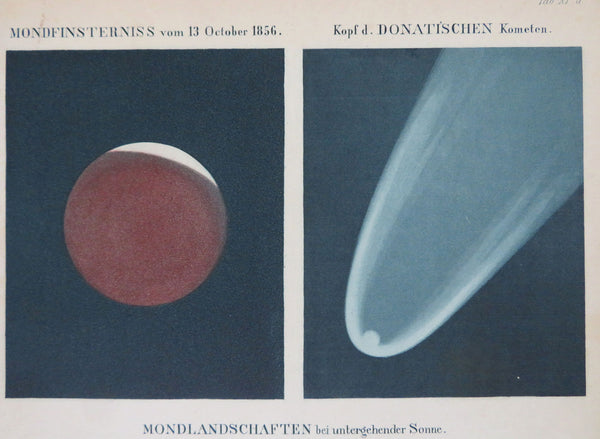 Astronomy Comets Lunar Surface Night Sky Constellations Zodiac Lot x 2 prints