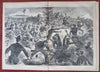 Winslow Homer x 2 Bayonet Charge Harper's Civil War 1862 Richmond VA birds-eye