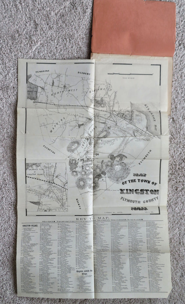 Kingston Massachusetts 150th Anniversary Celebration 1876 souvenir book w/ map