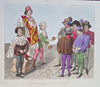 Medieval European Nobles & Royals Tournament Fashion c. 1843 Lot x 4 prints