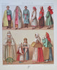 Russian Fashion Clergy Nobles Peasants Men's & Women's Fashion c. 1870 Lot x 4