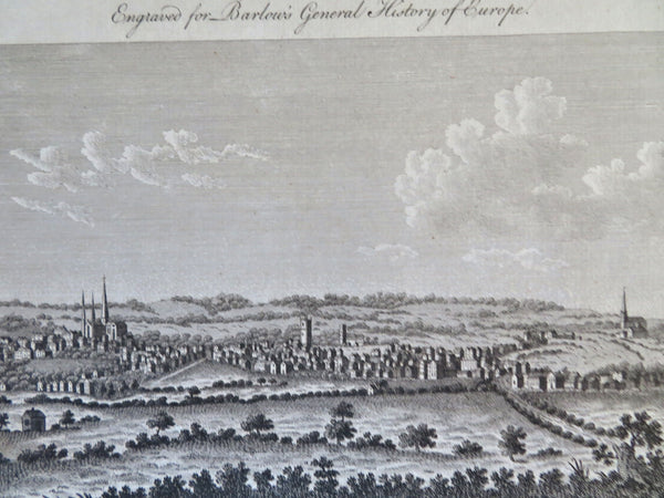 Litchfield Staffordshire England Landscape & City View c. 1785 engraved print