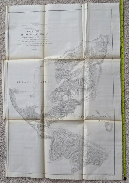 Sierra Nevada Passes California Survey Expedition 1853 detailed topography map