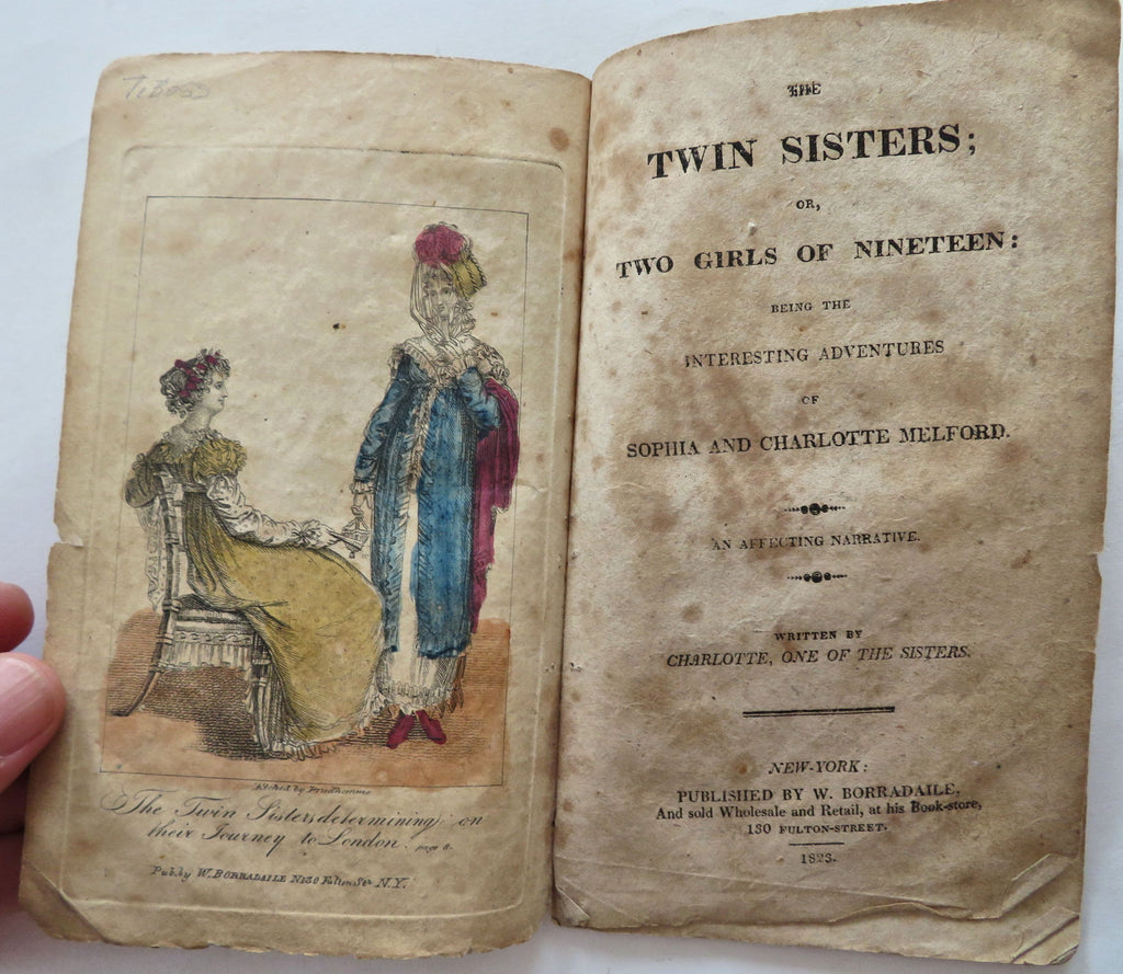 Twin Sisters Sophia & Charlotte Melford Juvenile Adventures 1823 children's book