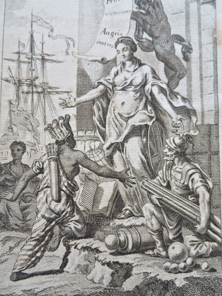Allegorical Frontispiece Peace Prussian Victory c. 1760's engraved print