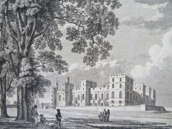 Windsor Castle Southeast View British Royal Palace c. 1780's engraved print