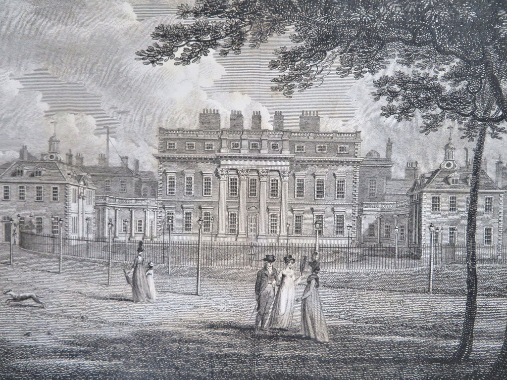 Buckingham Palace British Royal Residence U.K. c. 1790's engraved print
