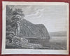 Cape Diamond Quebec Canada 1798 engraved landscape view boaters cliffs