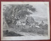 Canadian Calash Horse Drawn Buggy Trave Scene 1798 Drayton engraved print