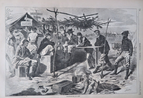 Winslow Homer Thanksgiving Camp 1862 Harper's Civil War newspaper complete issue