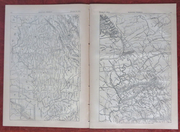 Garibaldi cover After the Battle 1862 Thomas Nast Harper's Civil War 2 lg. maps