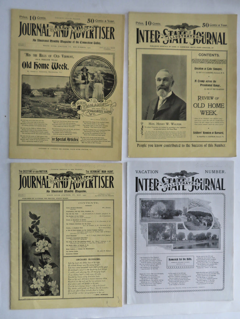 Vermont Inter-State Journal Summer Vacation 1900-1 rare VT magazine 4 issues