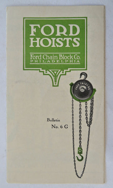 Ford Chain Block Philadelphia Company c. 1920's automobile advertising pamphlet