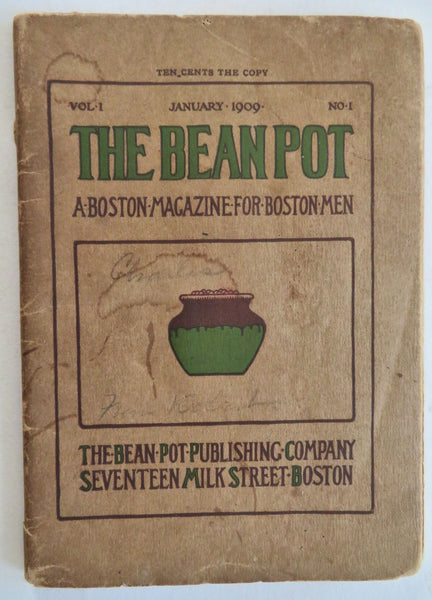 Bean Pot #1 Boston 1909 Men's Magazine Opinion Humor illustrated periodical
