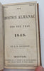 Boston Almanac 1848 Period Advertising City Guide Calendar Business Directory