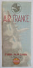 Air France System Route Map Paris - New York 1947 advertising travel brochure