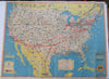 American Airlines Flagship Routes c.1945 Cartoon Pictorial Map Flight Routes map