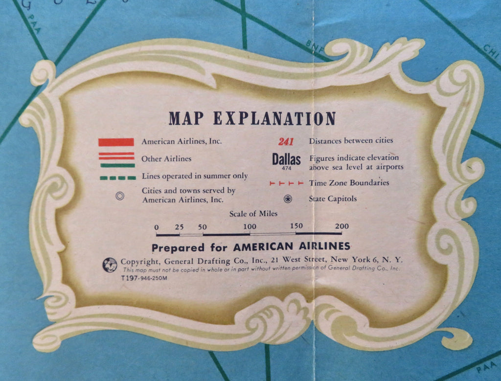 American Airlines Flagship Routes c.1945 Cartoon Pictorial Map Flight ...