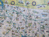American Airlines Flagship Routes c.1945 Cartoon Pictorial Map Flight Routes map