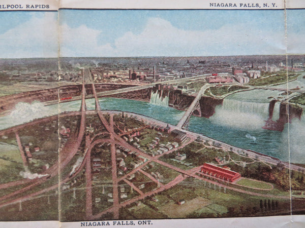 Niagara Gorge Railroad Tourist c. 1890s promo brochure panoramic birds eye view