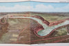 Niagara Gorge Railroad Tourist c. 1890s promo brochure panoramic birds eye view